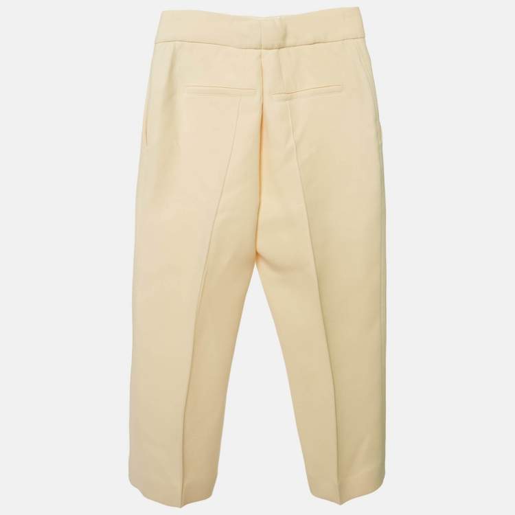 Pre Owned Dior Cream Wool Blend Capri Pants S