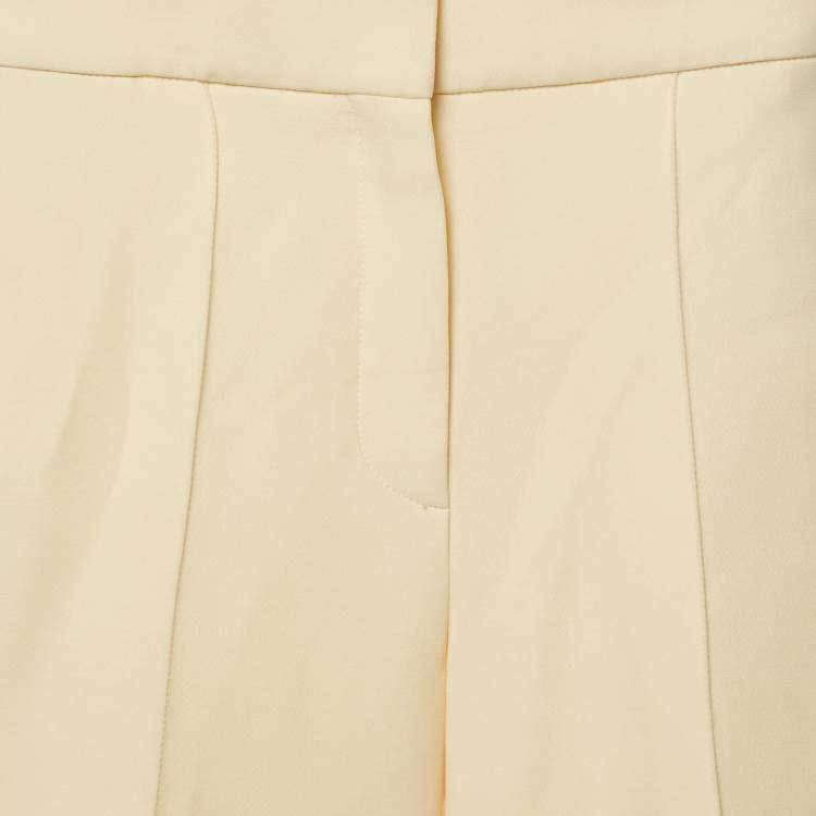 Pre Owned Dior Cream Wool Blend Capri Pants S