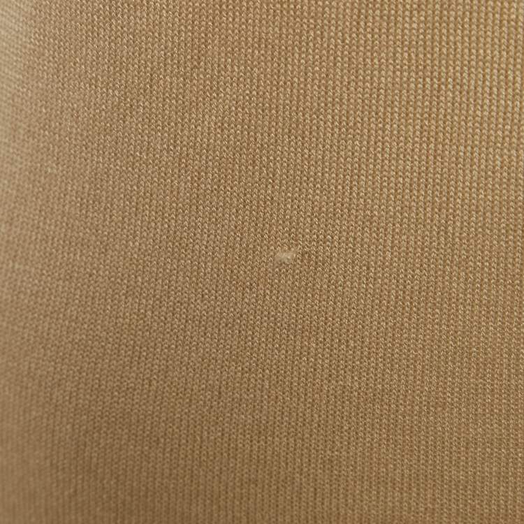 مملوكة مسبقًا بلوفر كريستيان ديور بوتيك حرير بتفاصيل خرز بيج مقاس متوسط