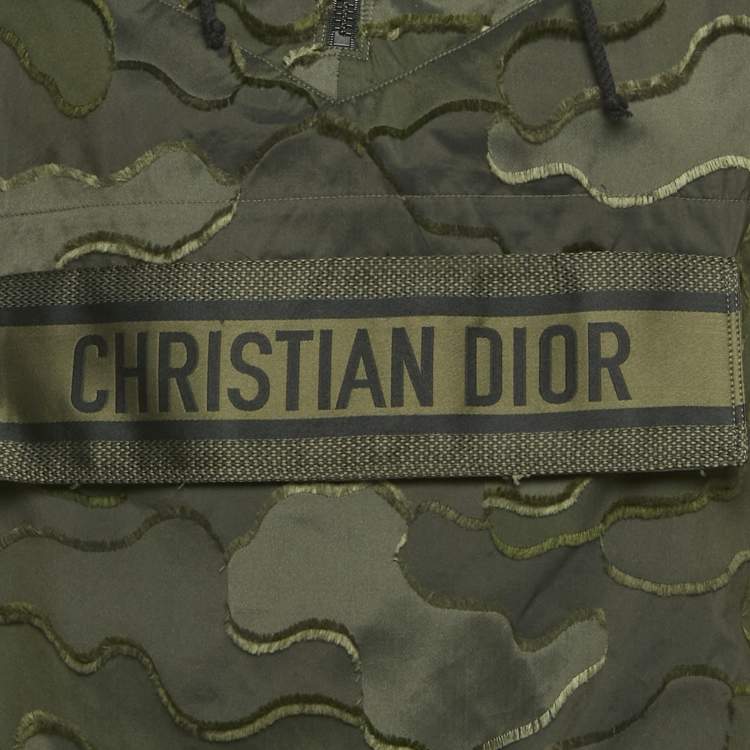 Pre Owned Dior Green Camouflage Synthetic Fil Coupe Anorak Hooded Jacket XS 