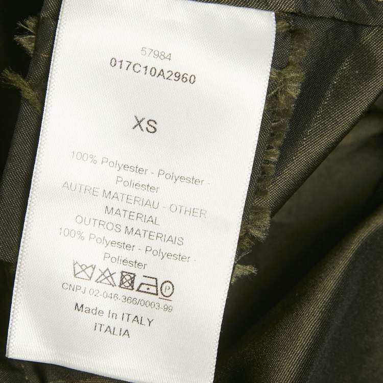 Pre Owned Dior Green Camouflage Synthetic Fil Coupe Anorak Hooded Jacket XS 