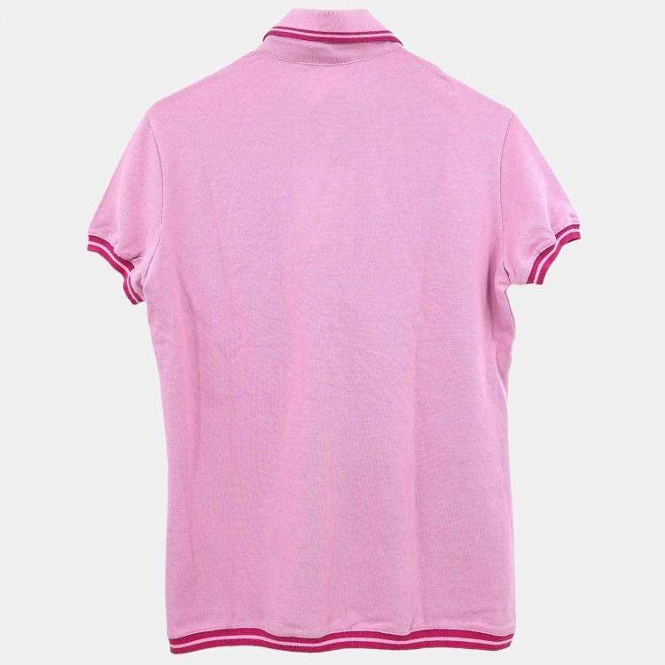 Pre Owned Christian Dior Pink Cotton Short Sleeve Top M