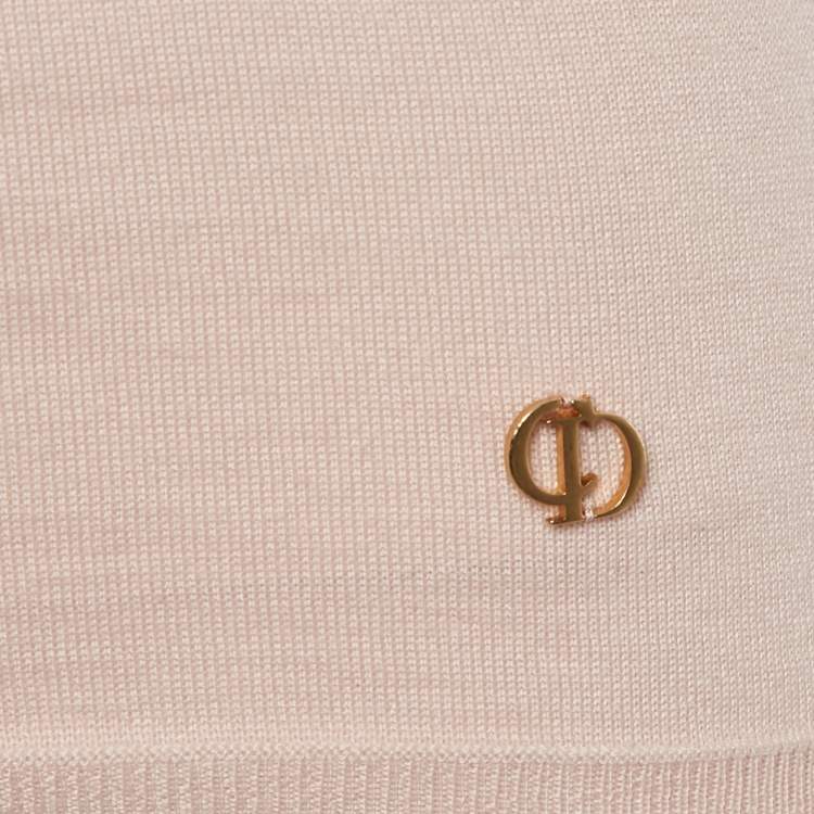 Pre Owned Christian Dior Pink Cashmere Knit Tank Top S