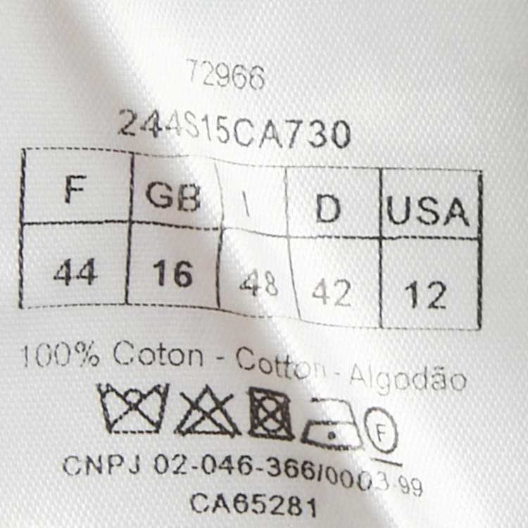 مملوكة مسبقًا Christian Dior Cream / Blue Logo Striped Knit Sweater Top L