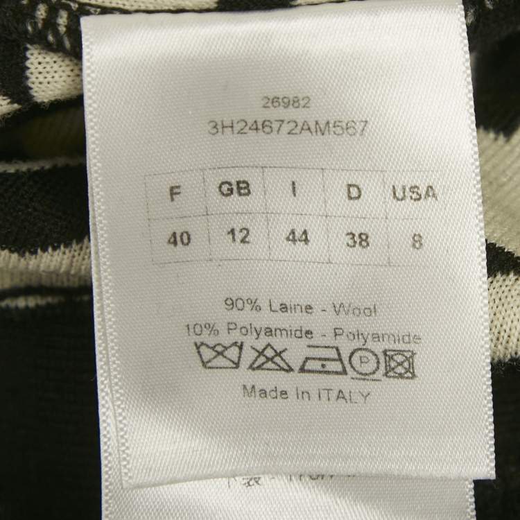 Pre Owned Christian Dior Black Houndstooth Wool Shorts Dress M