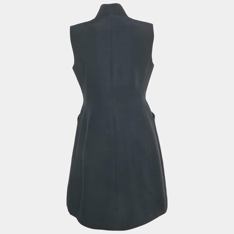 Pre Owned Christian Dior Navy Blue Wool Sleeveless Mini Dress L