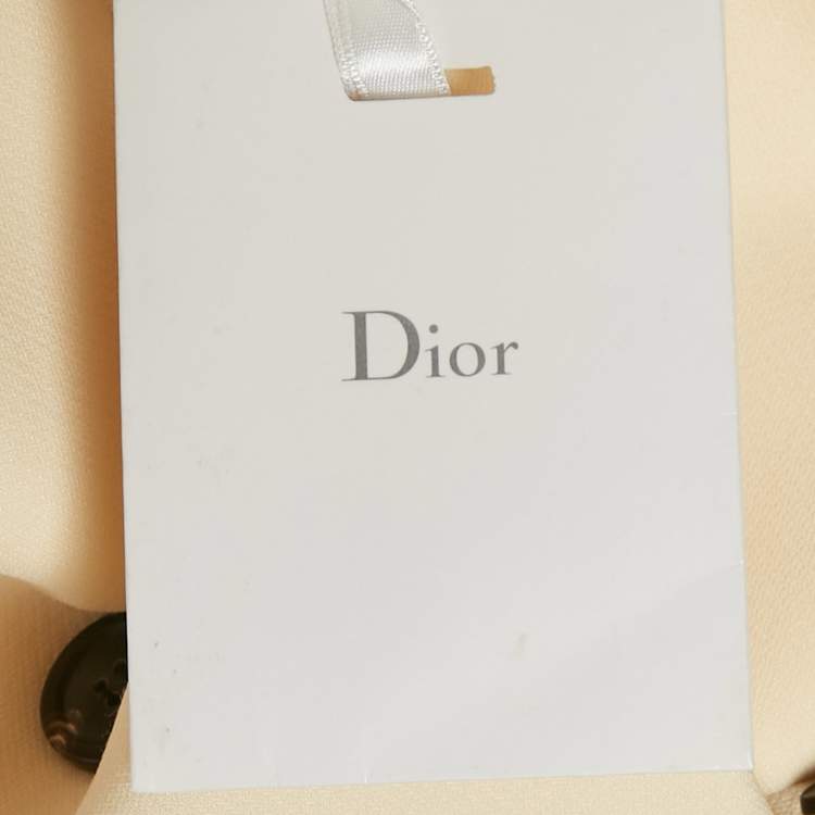 مملوكة مسبقًا توب كريستيان ديور صوف كريم مزدوج الصدر مقاس كبير (لارج)