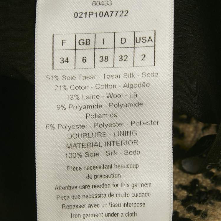 Pre Owned Christian Dior Cream/Black Houndstooth Jacquard Shorts S