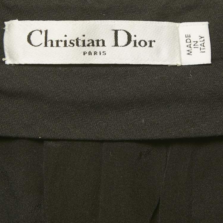 Pre Owned Christian Dior Cream/Black Houndstooth Jacquard Shorts S