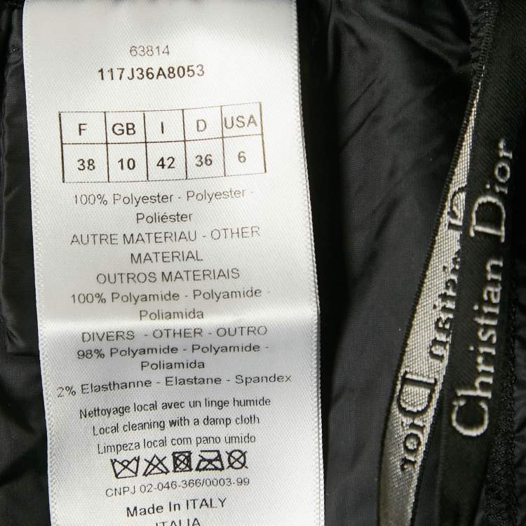 Pre Owned Christian Dior Black Mesh Midi Skirt M