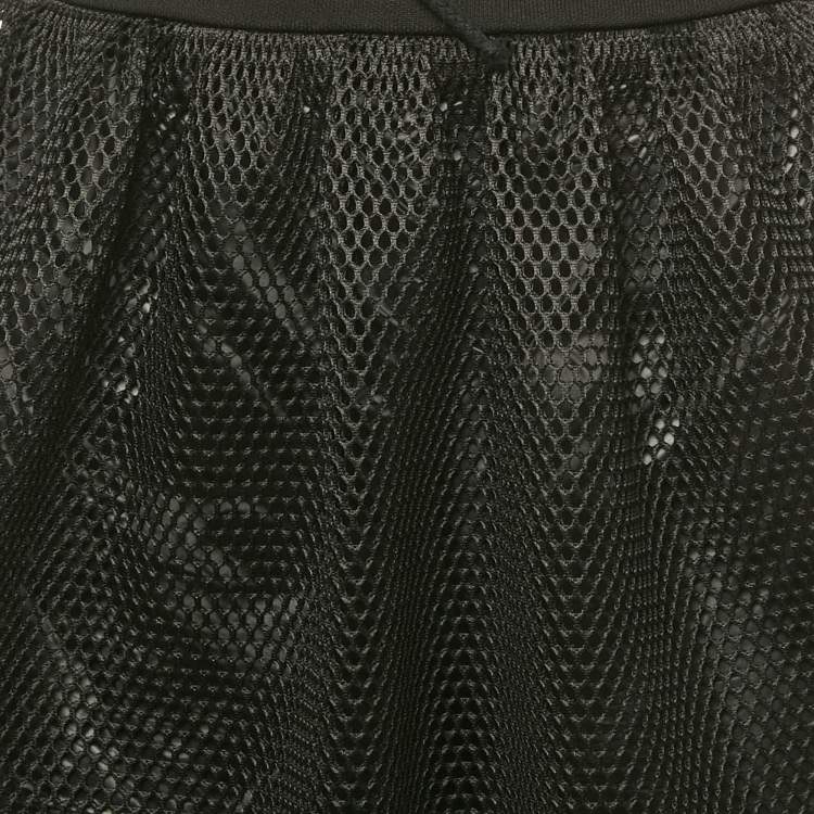 Pre Owned Christian Dior Black Mesh Midi Skirt M