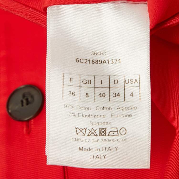 Pre Owned Christian Dior Red Cotton Flared Mini Dress S