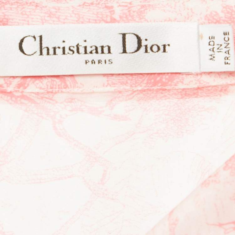 Pre Owned Christian Dior Pink Cotton Toile de Jouy Tunic M