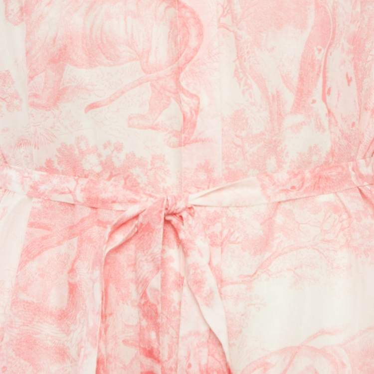Pre Owned Christian Dior Pink Cotton Toile de Jouy Tunic M