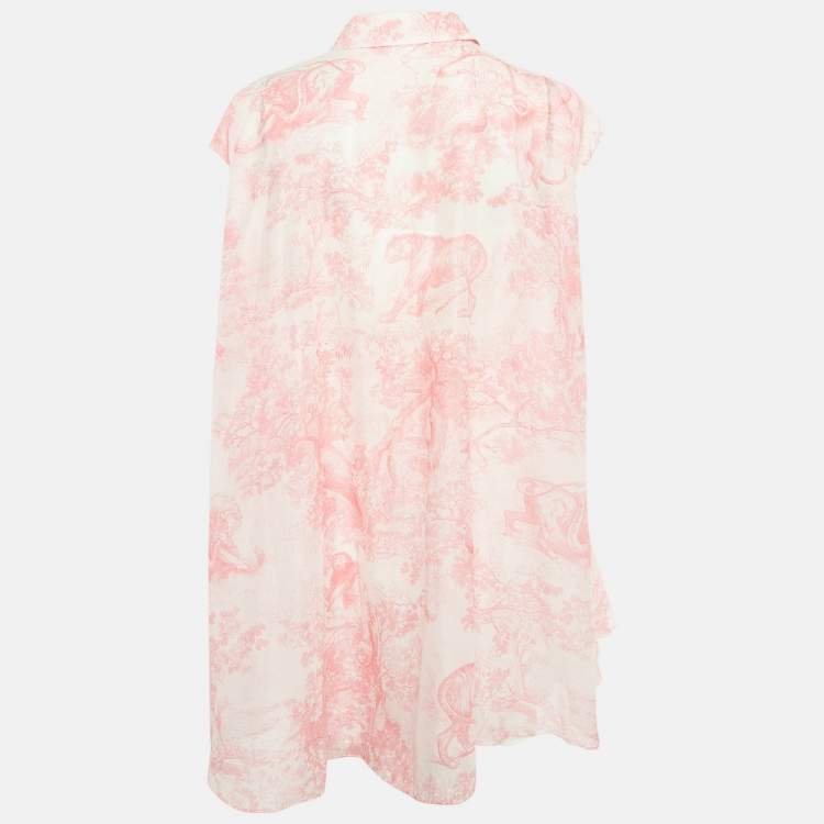 Pre Owned Christian Dior Pink Cotton Toile de Jouy Tunic M