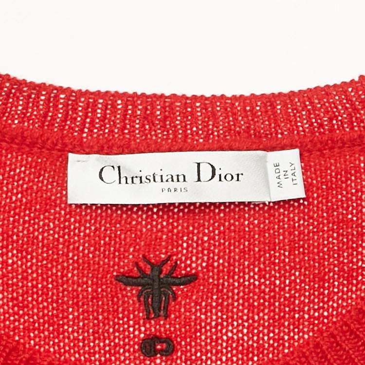 مملوكة مسبقًا Christian Dior Red Cashmere Knit Tank Sweater L
