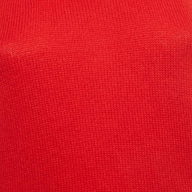 مملوكة مسبقًا Christian Dior Red Cashmere Knit Tank Sweater L