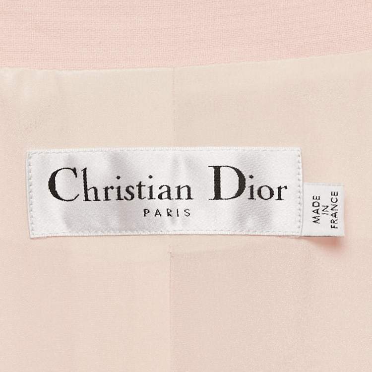 Pre Owned Christian Dior Pink Wool Sleeveless A-Line Dress S
