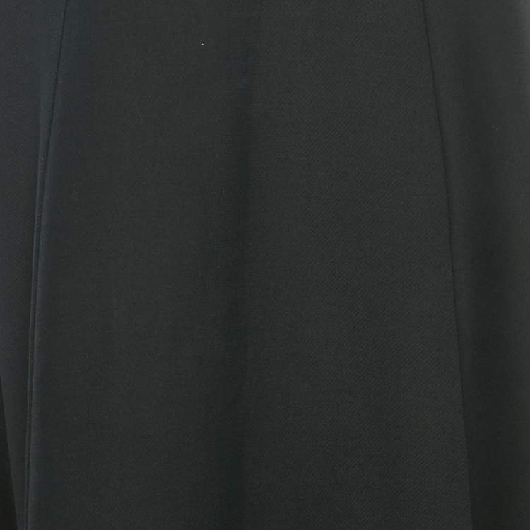 Pre Owned Christian Dior Black Wool Blend Midi Skirt XL