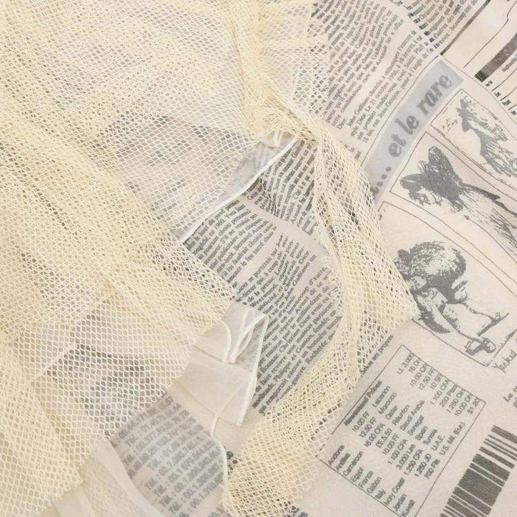 Pre Owned فستان كريستيان ديور جريدة أبيض FR ٣٨