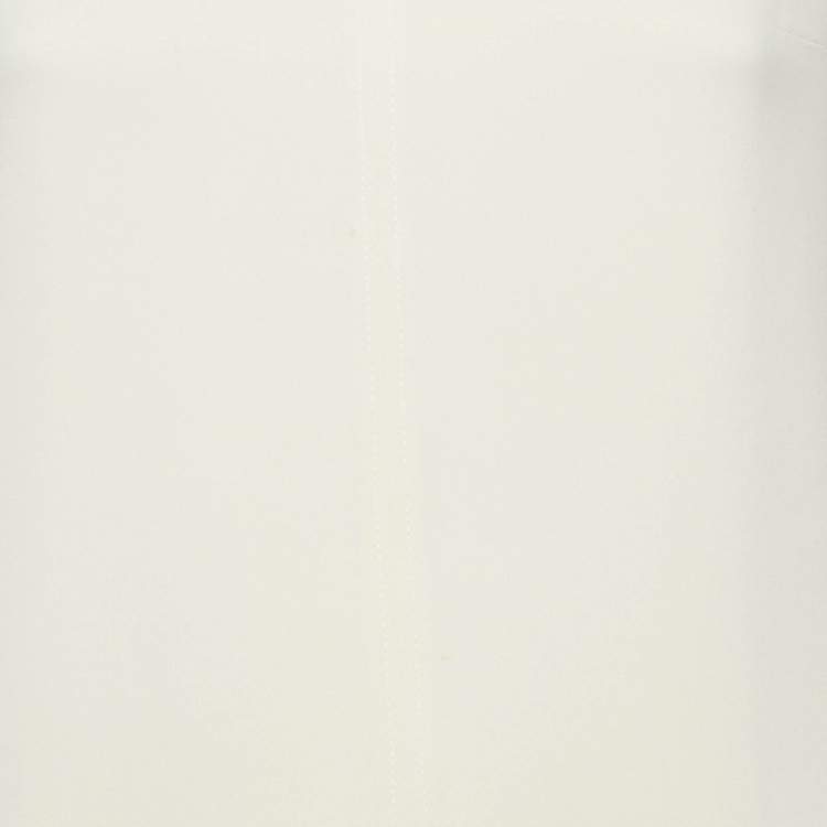 Pre Owned Christian Dior Beige Silk Asymmetric Shift Dress M