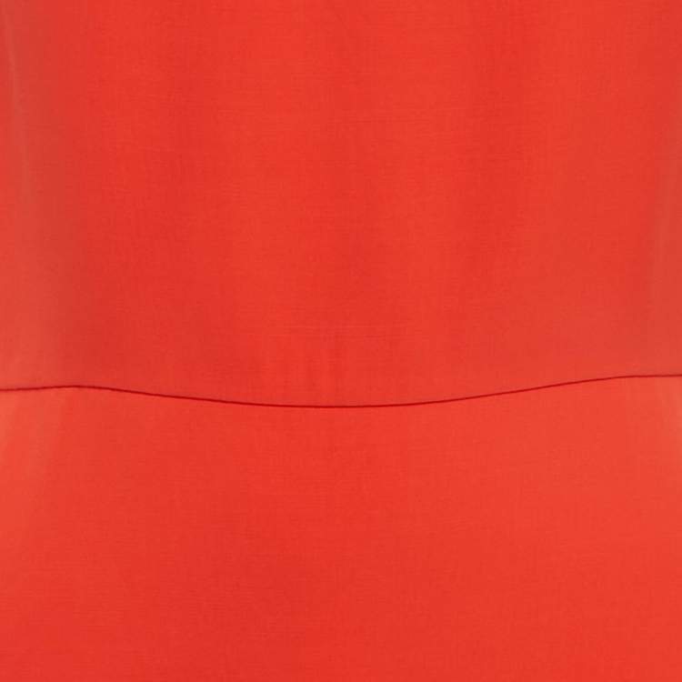 مملوكة مسبقًا Christian Dior Orange Silk Asymmetric Short Dress M