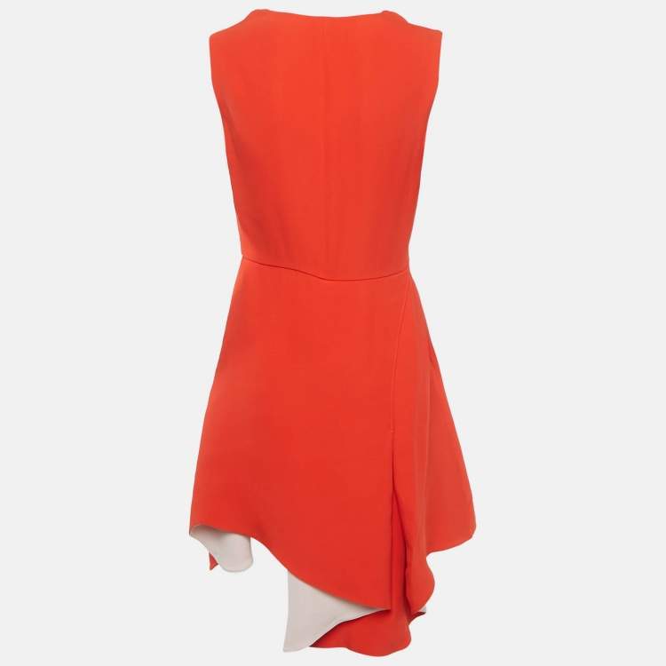 مملوكة مسبقًا Christian Dior Orange Silk Asymmetric Short Dress M