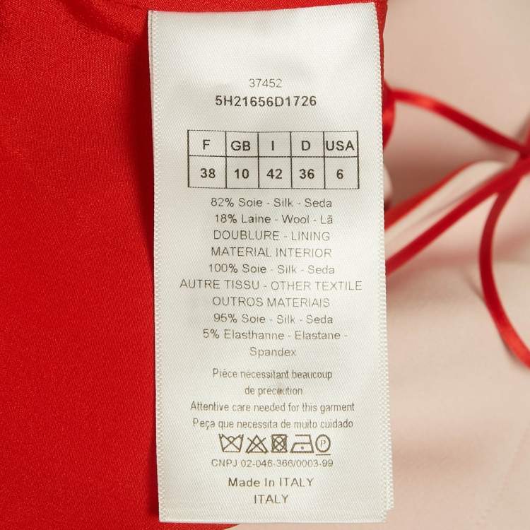 مملوكة مسبقًا Christian Dior Orange Silk Asymmetric Short Dress M