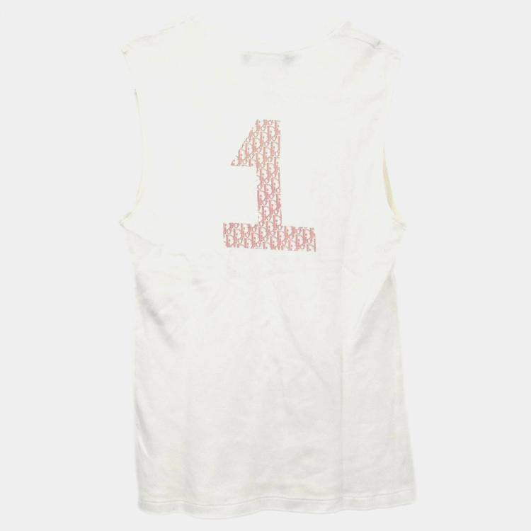 Pre Owned Christian Dior Sleeveless Tank Top White M