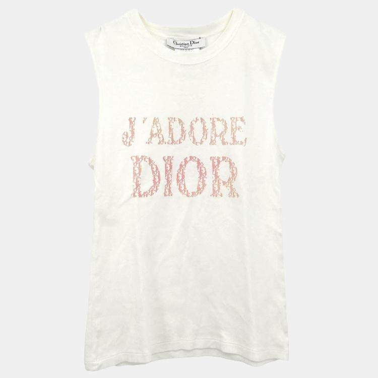Pre Owned Christian Dior Sleeveless Tank Top White M