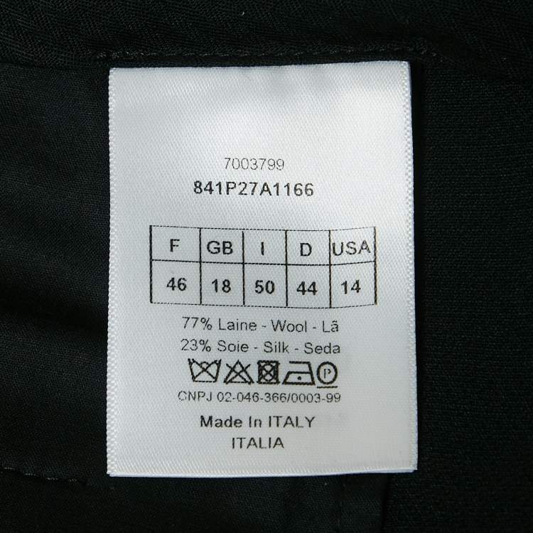 Pre Owned Christian Dior Black Wool Culottes XL