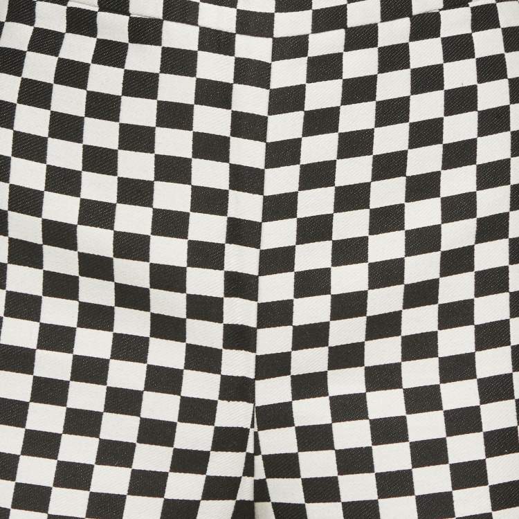 Pre Owned Christian Dior Black Checked Cotton Blend Shorts M