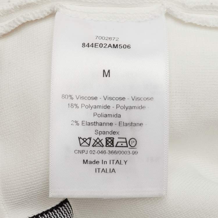 مملوكة مسبقًا Christian Dior White Jersey Logo Band Strap Detail Bralette M