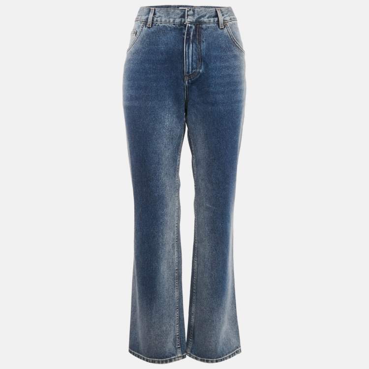 Pre Owned Christian Dior Blue Stone Washed Denim Regular Fit Jeans M