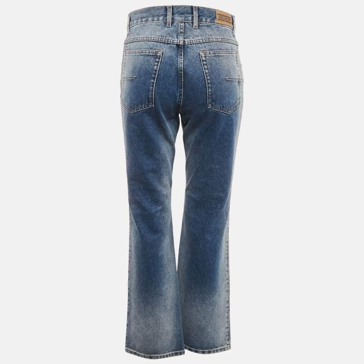 Pre Owned Christian Dior Blue Stone Washed Denim Regular Fit Jeans M