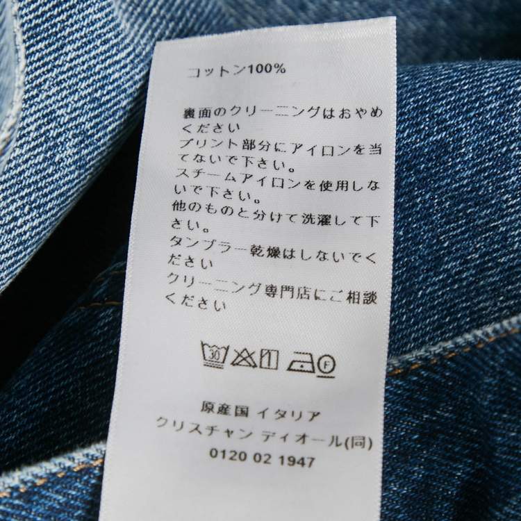 Pre Owned Christian Dior Blue Stone Washed Denim Regular Fit Jeans M