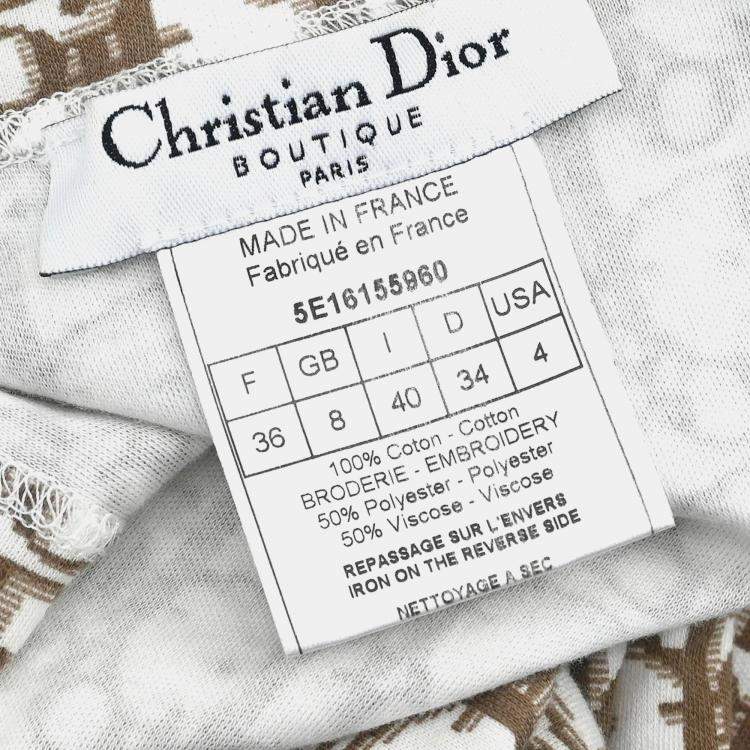 Pre Owned Christian Dior Trotter Sleeveless Tank Top Brown S