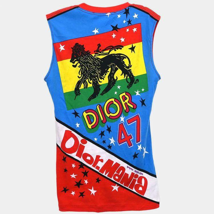 Pre Owned Christian Dior Sleeveless Tank Top Dior Mania Red M