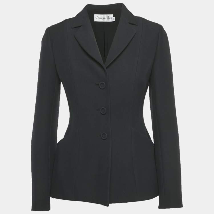 مملوكة مسبقًا Christian Dior Black Wool 30 Montaigne Bar Jacket S