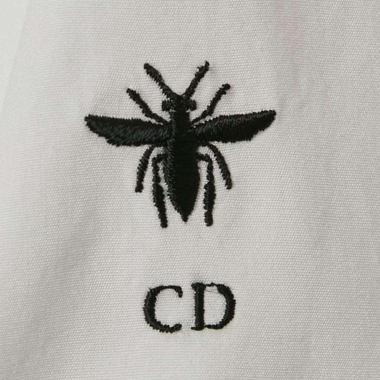 Pre Owned Christian Dior White Cotton Pleated Mini Dress M