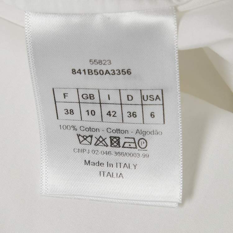 Pre Owned Christian Dior White Cotton Pleated Mini Dress M