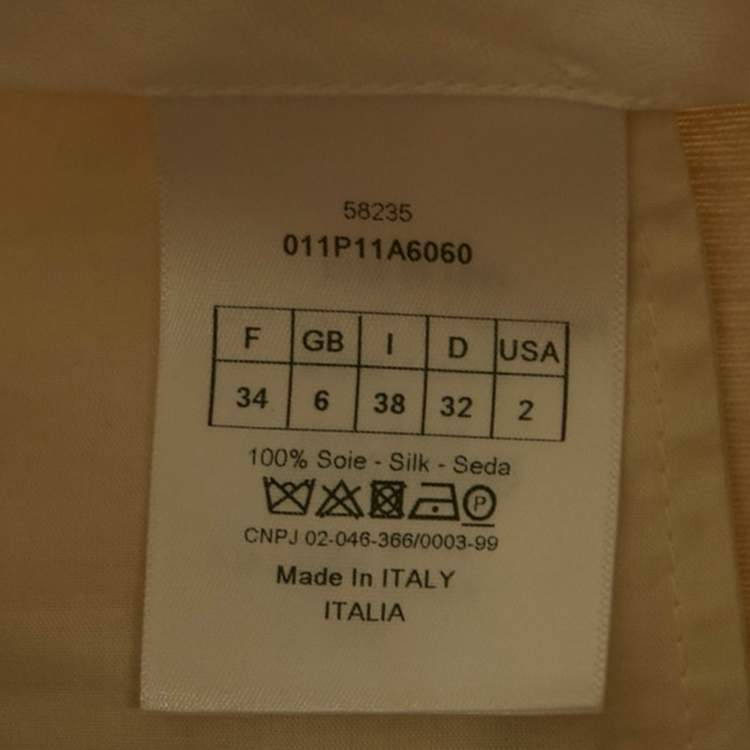 Pre Owned Christian Dior Beige Textured Silk Set S