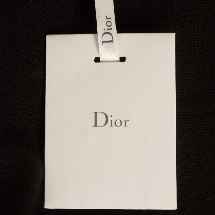 Pre Owned Christian Dior Black Stretch Wool Flare Mini Dress M