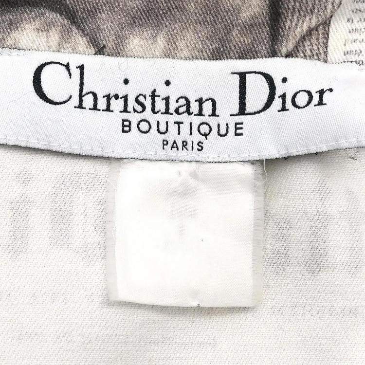 Pre Owned Christian Dior #0H12021164 Newspaper Print Jacket White XS - S