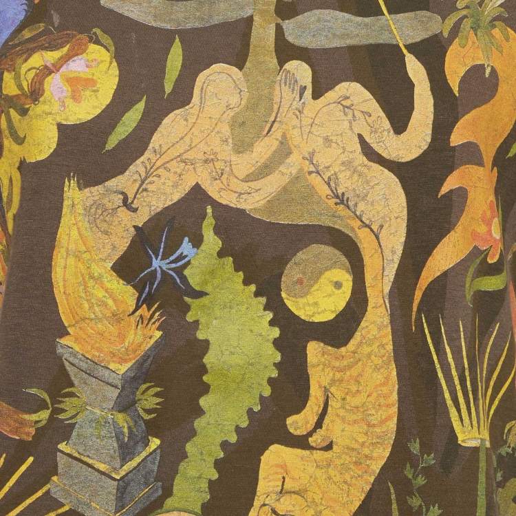 Pre Owned Christian Dior Brown Graphic Printed Jersey Short Sleeve T-Shirt S