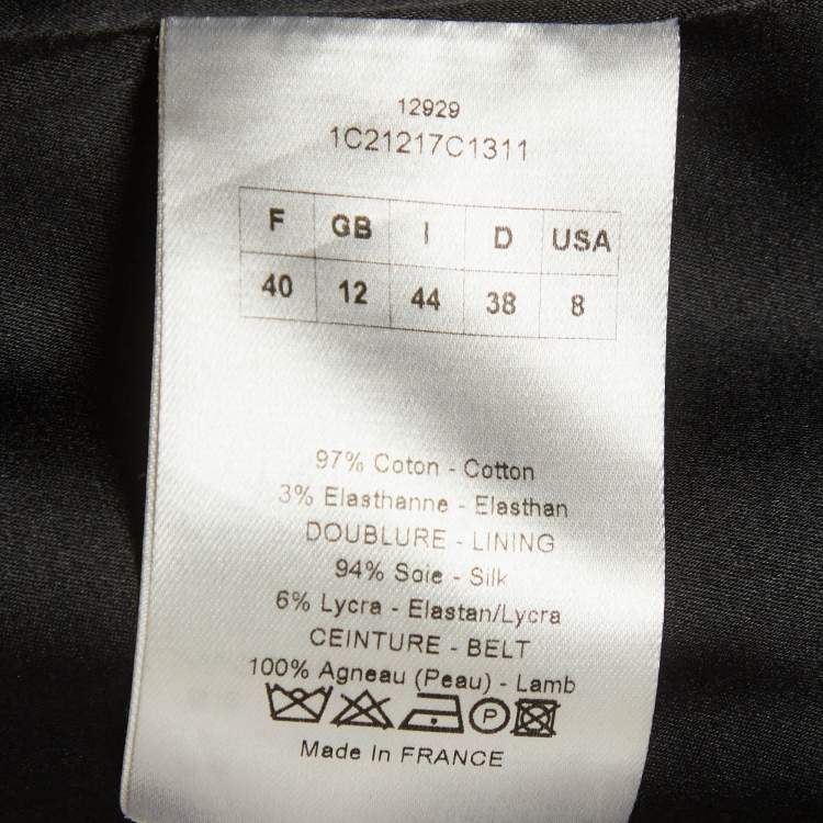 Pre Owned Christian Dior Black Stretch Cotton Off Shoulder Bustier Jacket M