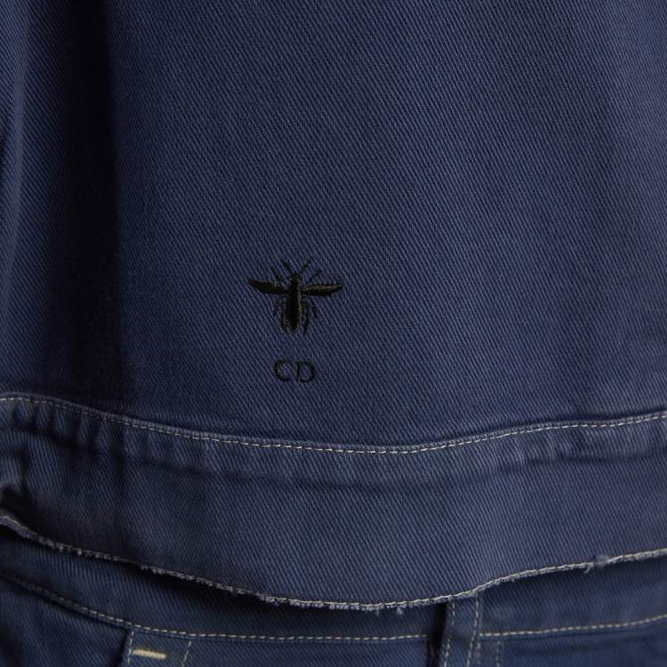 Pre Owned Christian Dior Blue Denim Jacket & Pants Set M