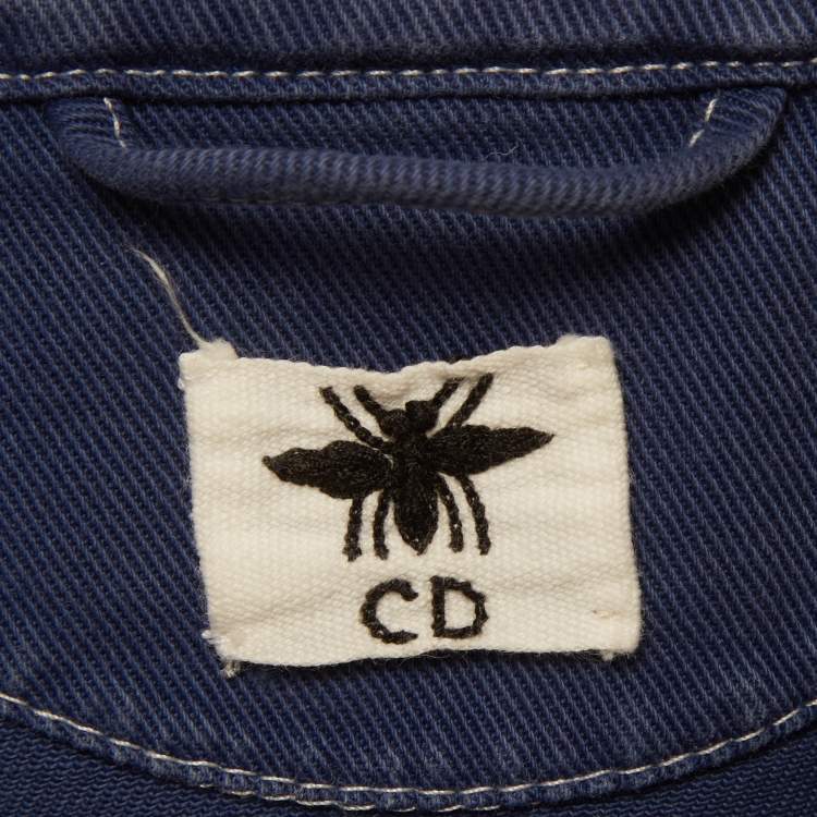 Pre Owned Christian Dior Blue Denim Jacket & Pants Set M