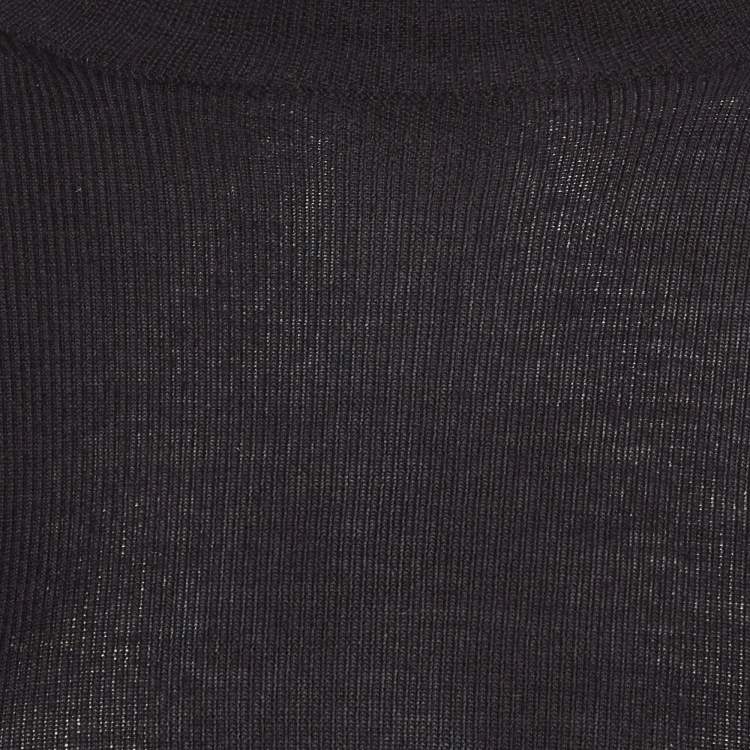 Pre Owned Christian Dior Black Cashmere High Neck Top S