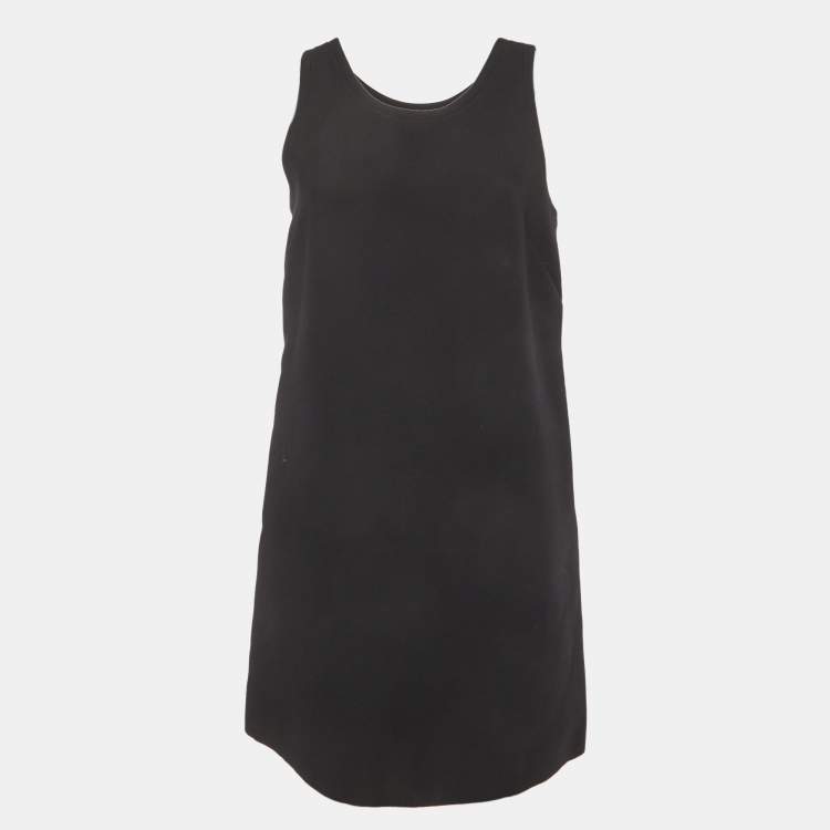 Pre Owned Dior Black Wool Blend A-Line Mini Dress L